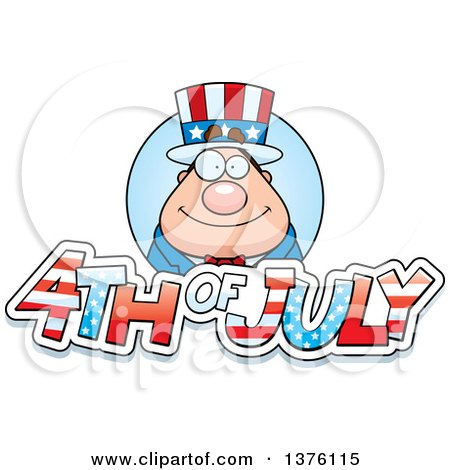 Clipart of a Chubby Young Fourth of July Uncle Sam - Royalty Free Vector Illustration by Cory Thoman