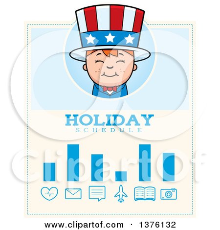 Clipart of a Patriotic Fourth of July White Boy Schedule Design - Royalty Free Vector Illustration by Cory Thoman
