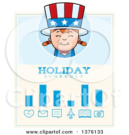 Clipart of a Patriotic Fourth of July White Girl Schedule Design - Royalty Free Vector Illustration by Cory Thoman
