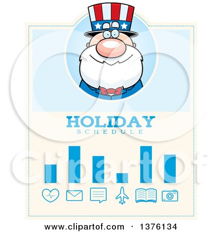 Clipart of a Fourth of July Uncle Sam Schedule Design - Royalty Free Vector Illustration by Cory Thoman