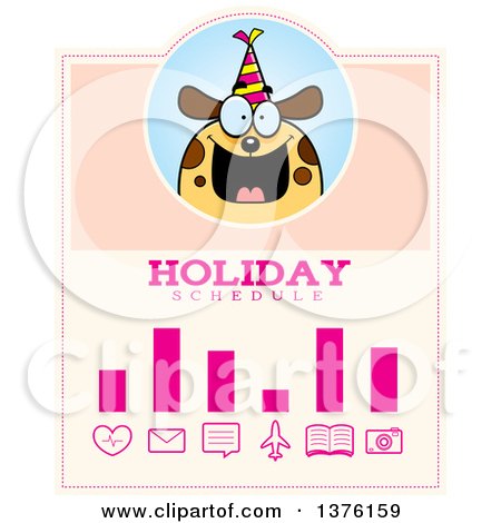 Clipart of a Happy Birthday Dog Wearing a Party Hat Schedule Design - Royalty Free Vector Illustration by Cory Thoman