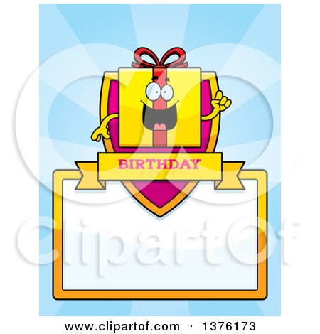Clipart of a Birthday Gift Character Page Border - Royalty Free Vector Illustration by Cory Thoman