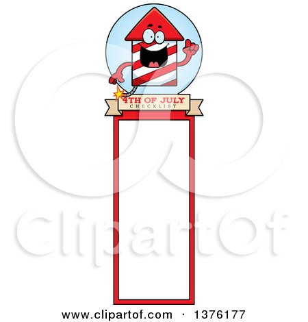 Clipart of a Rocket Firework Mascot Bookmark - Royalty Free Vector Illustration by Cory Thoman