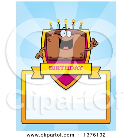 Clipart of a Chocolate Birthday Cake Character Page Border - Royalty Free Vector Illustration by Cory Thoman