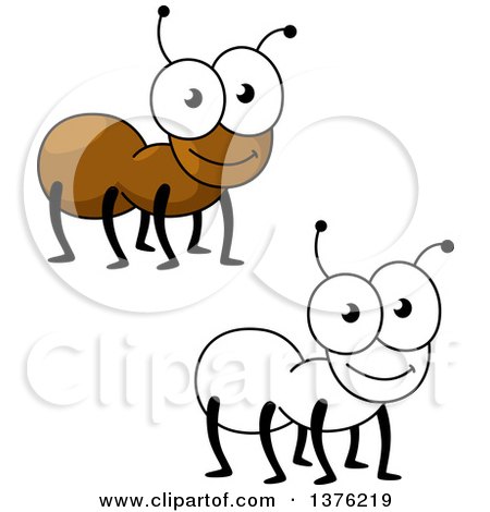 Clipart of Happy Ants - Royalty Free Vector Illustration by Vector Tradition SM