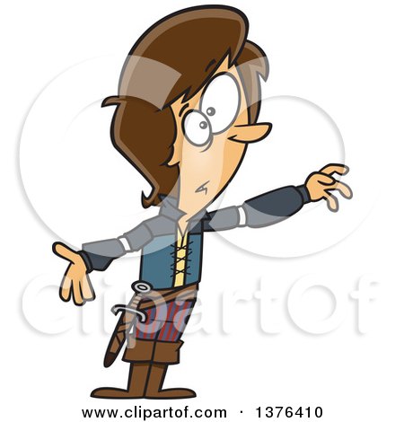 Clipart of a Cartoon Caucasian Thespian Man Playing Romeo - Royalty Free Vector Illustration by toonaday