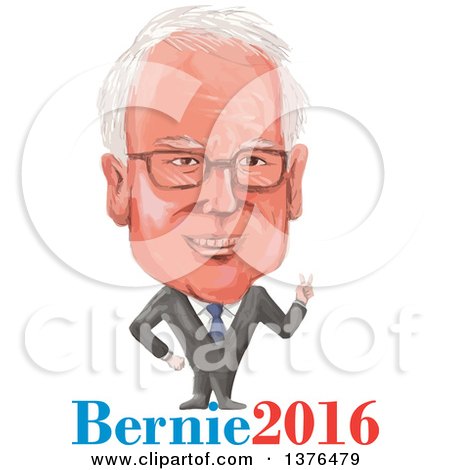 Clipart of a Caricature of Benie Sanders with Text - Royalty Free Vector Illustration by patrimonio
