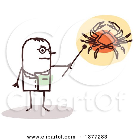 Clipart of a Male Stick Doctor Discussing Cancer - Royalty Free Vector Illustration by NL shop
