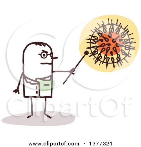 Clipart of a Stick Male Doctor Discussing Aids - Royalty Free Vector Illustration by NL shop