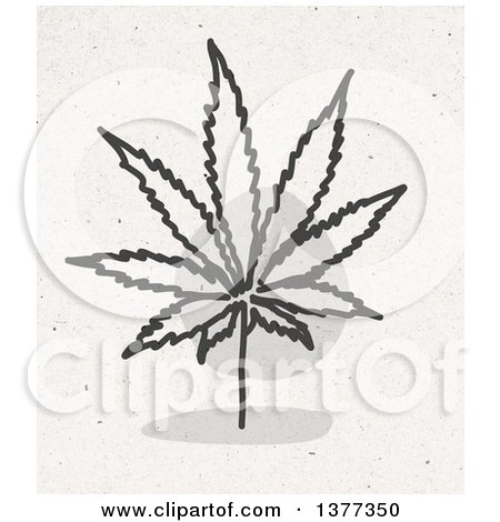 Clipart of a Marijuana Cannabis Leaf on Fiber Texture - Royalty Free Illustration by NL shop