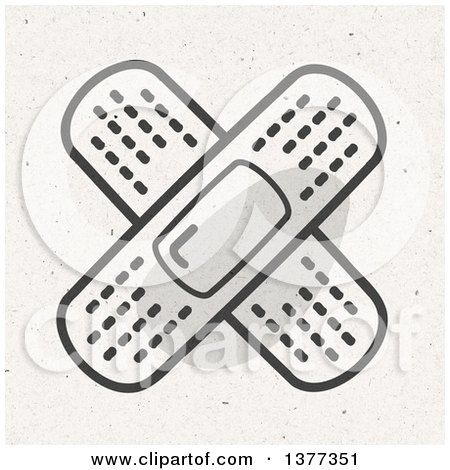 Clipart of Crossed Bandages on Fiber Texture - Royalty Free Illustration by NL shop
