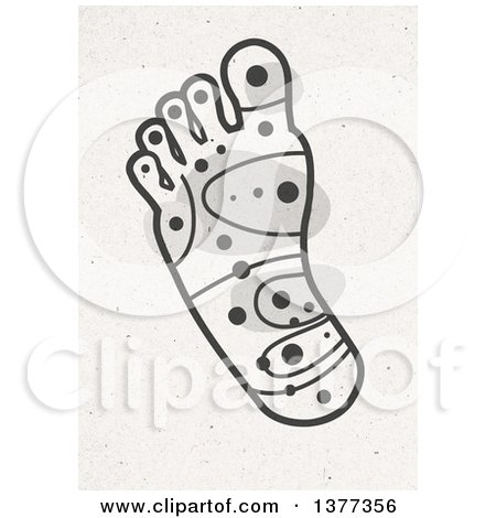 Clipart of a Foot and Reflexology Points on Fiber Texture - Royalty Free Illustration by NL shop
