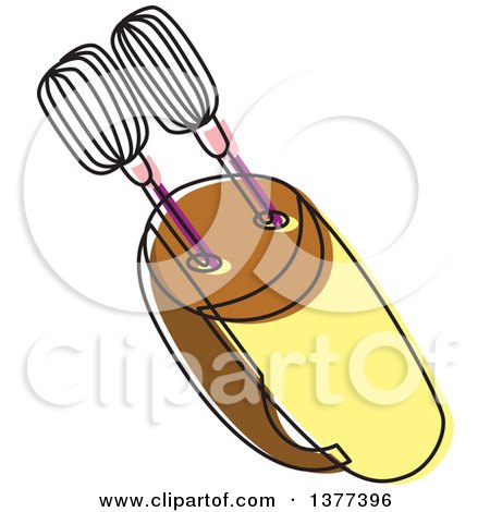 Clipart of a Sketched Hand Mixer - Royalty Free Vector Illustration by Cherie Reve
