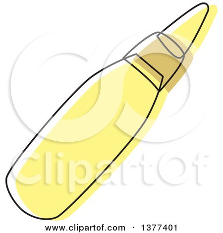 Clipart of a Sketched Yellow Piping Bag - Royalty Free Vector Illustration by Cherie Reve