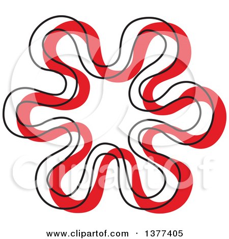 Clipart of a Sketched Red Cookie Cutter - Royalty Free Vector Illustration by Cherie Reve