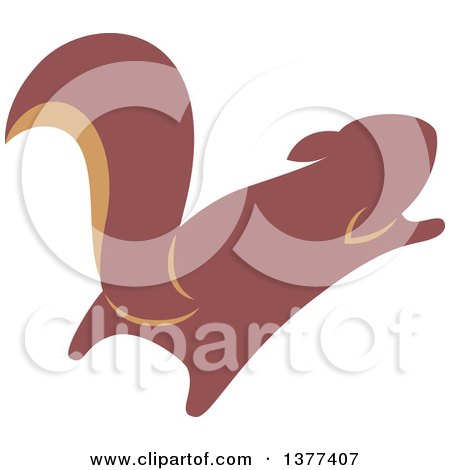 Clipart of a Squirrel Leaping - Royalty Free Vector Illustration by Cherie Reve