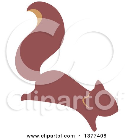 Clipart of a Squirrel Running - Royalty Free Vector Illustration by Cherie Reve