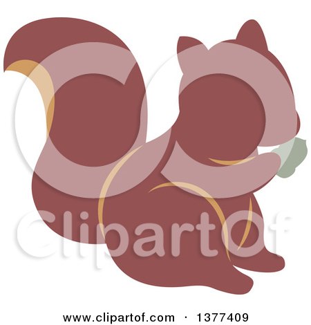 Clipart of a Squirrel Eating - Royalty Free Vector Illustration by Cherie Reve