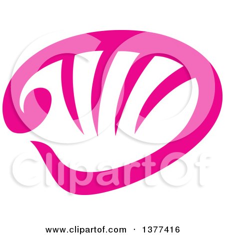 Clipart of a Pink Sea Shell - Royalty Free Vector Illustration by Cherie Reve