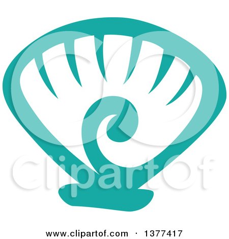 Clipart of a Turquoise Sea Shell - Royalty Free Vector Illustration by Cherie Reve