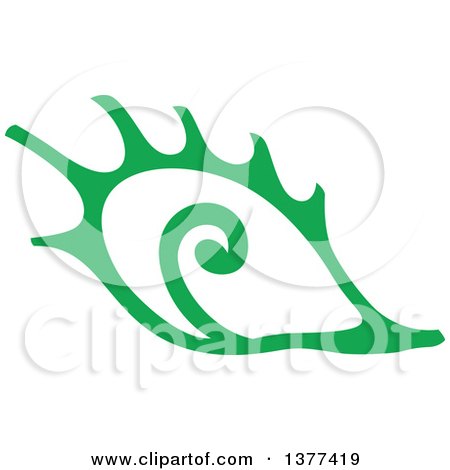 Clipart of a Green Conch Sea Shell - Royalty Free Vector Illustration by Cherie Reve
