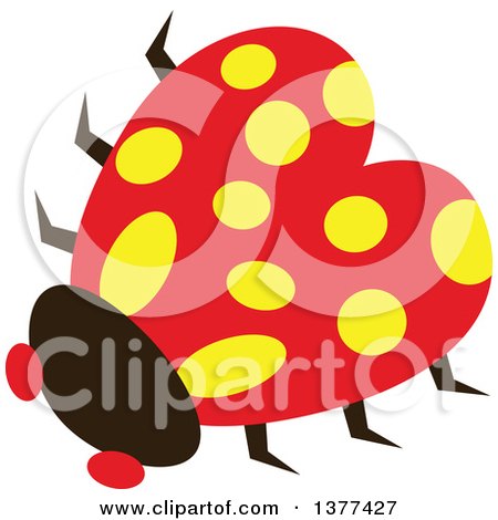 Clipart of a Yellow Spotted Ladybird - Royalty Free Vector Illustration by Cherie Reve