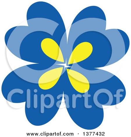 Clipart of a Blue and Yellow Flower Design - Royalty Free Vector Illustration by Cherie Reve