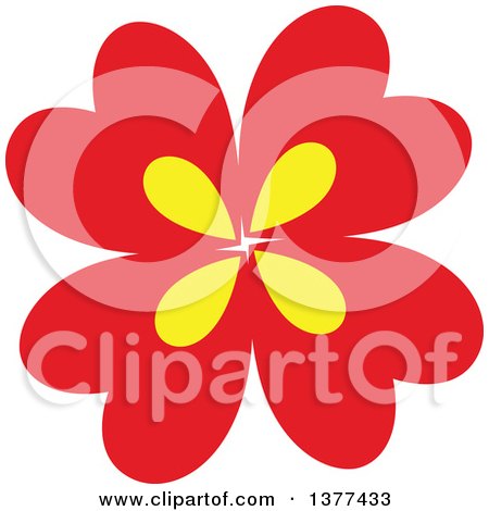Clipart of a Red and Yellow Flower Design - Royalty Free Vector Illustration by Cherie Reve