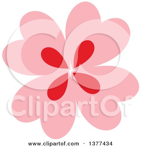Clipart of a Pink and Red Flower Design - Royalty Free Vector Illustration by Cherie Reve