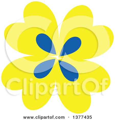 Clipart of a Yellow and Blue Flower Design - Royalty Free Vector Illustration by Cherie Reve