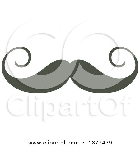 Clipart of a Curling Mustache - Royalty Free Vector Illustration by Cherie Reve