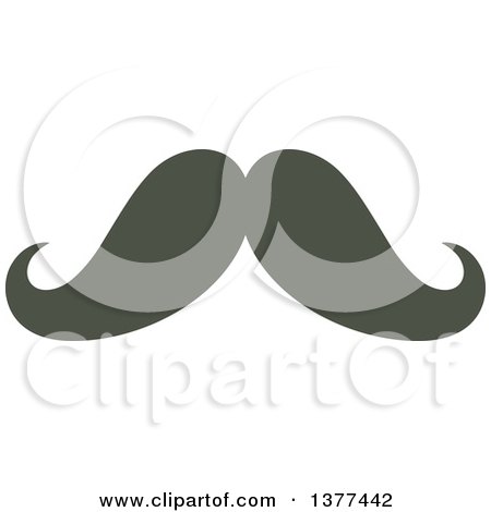 Clipart of a Curling Mustache - Royalty Free Vector Illustration by Cherie Reve
