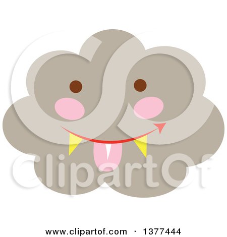 Clipart of a Smoke Cloud Character Sticking His Tongue out - Royalty Free Vector Illustration by Cherie Reve