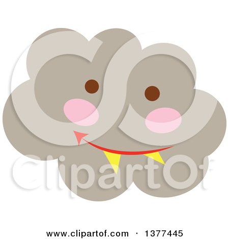 Clipart of a Smoke Cloud Character - Royalty Free Vector Illustration by Cherie Reve