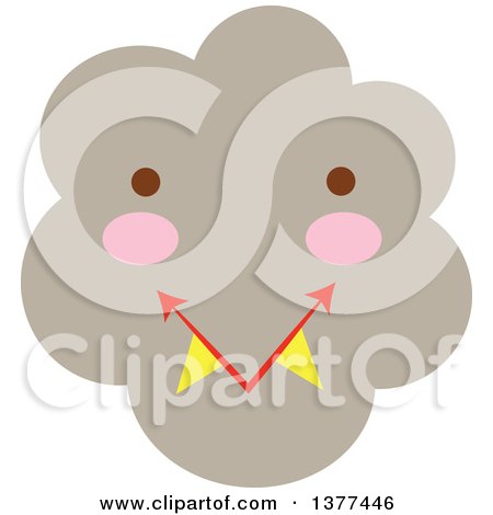 Clipart of a Smoke Cloud Character - Royalty Free Vector Illustration by Cherie Reve