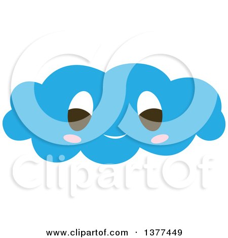 Clipart of a Happy Blue Cloud Character - Royalty Free Vector Illustration by Cherie Reve