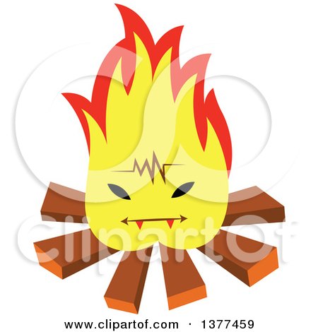 Clipart of a Camp Fire Character - Royalty Free Vector Illustration by Cherie Reve
