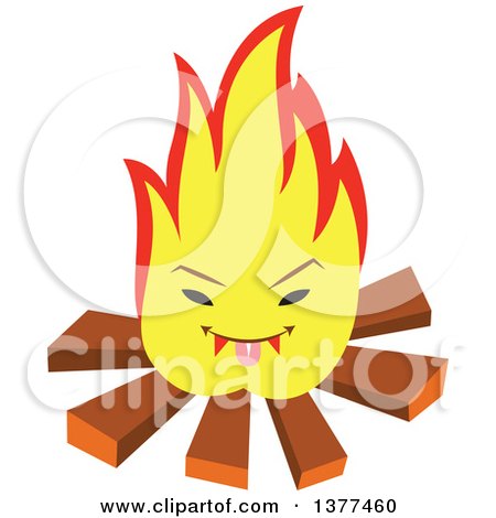 Clipart of a Camp Fire Character - Royalty Free Vector Illustration by Cherie Reve