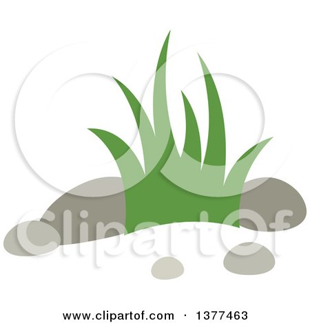 Clipart of a Bunch of Grass and Rocks - Royalty Free Vector Illustration by Cherie Reve