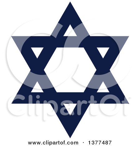 Clipart of a Dark Blue Hanukkah Star of David - Royalty Free Vector Illustration by Cherie Reve