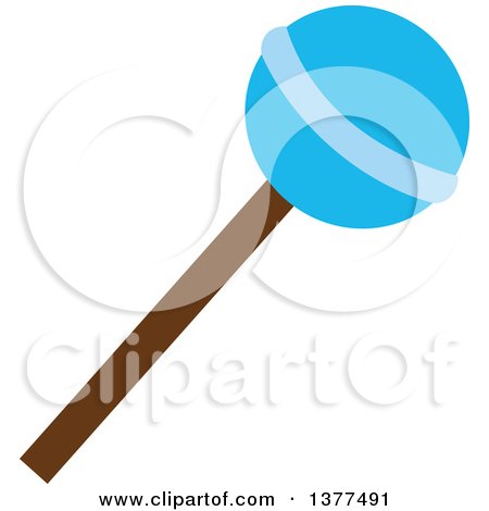 Clipart of a Blue Candy Lolipop - Royalty Free Vector Illustration by Cherie Reve