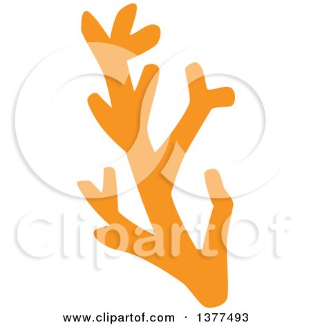 Clipart of a Branch of Orange Coral - Royalty Free Vector Illustration by Cherie Reve