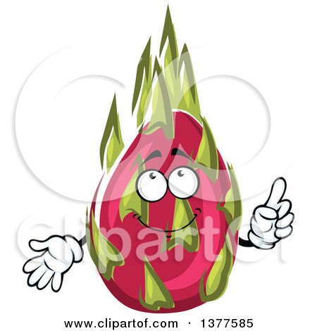 Clipart of a Pitaya Dragon Fruit Character - Royalty Free Vector Illustration by Vector Tradition SM