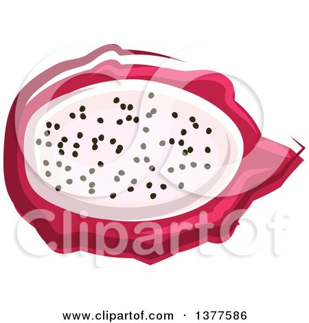 Clipart of a Halved Pitaya Dragon Fruit - Royalty Free Vector Illustration by Vector Tradition SM
