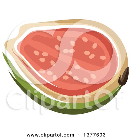 Clipart of a Halved Guava Fruit - Royalty Free Vector Illustration by Vector Tradition SM