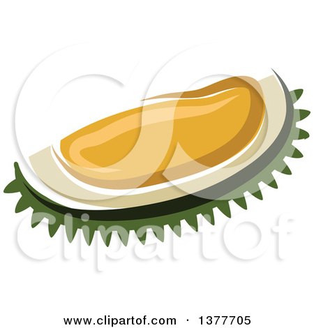Clipart of a Durian Fruit Wedge - Royalty Free Vector Illustration by Vector Tradition SM