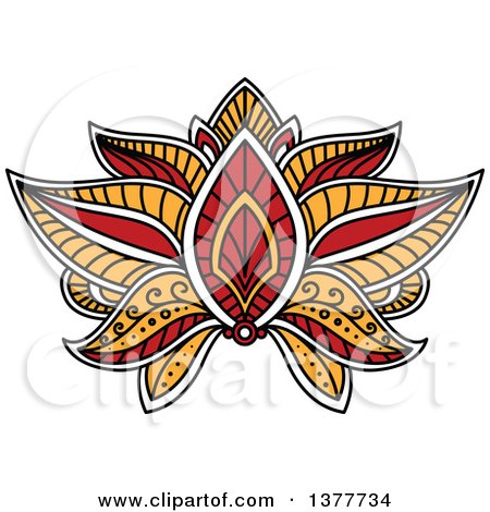 Clipart of a Henna Lotus Flower - Royalty Free Vector Illustration by Vector Tradition SM