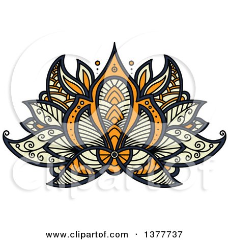 Clipart of a Henna Lotus Flower - Royalty Free Vector Illustration by Vector Tradition SM