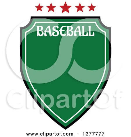 Clipart of a Green Baseball Shield with Stars - Royalty Free Vector Illustration by Vector Tradition SM
