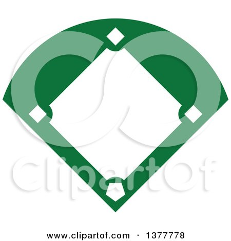 Clipart of a Green and White Baseball Field - Royalty Free Vector Illustration by Vector Tradition SM